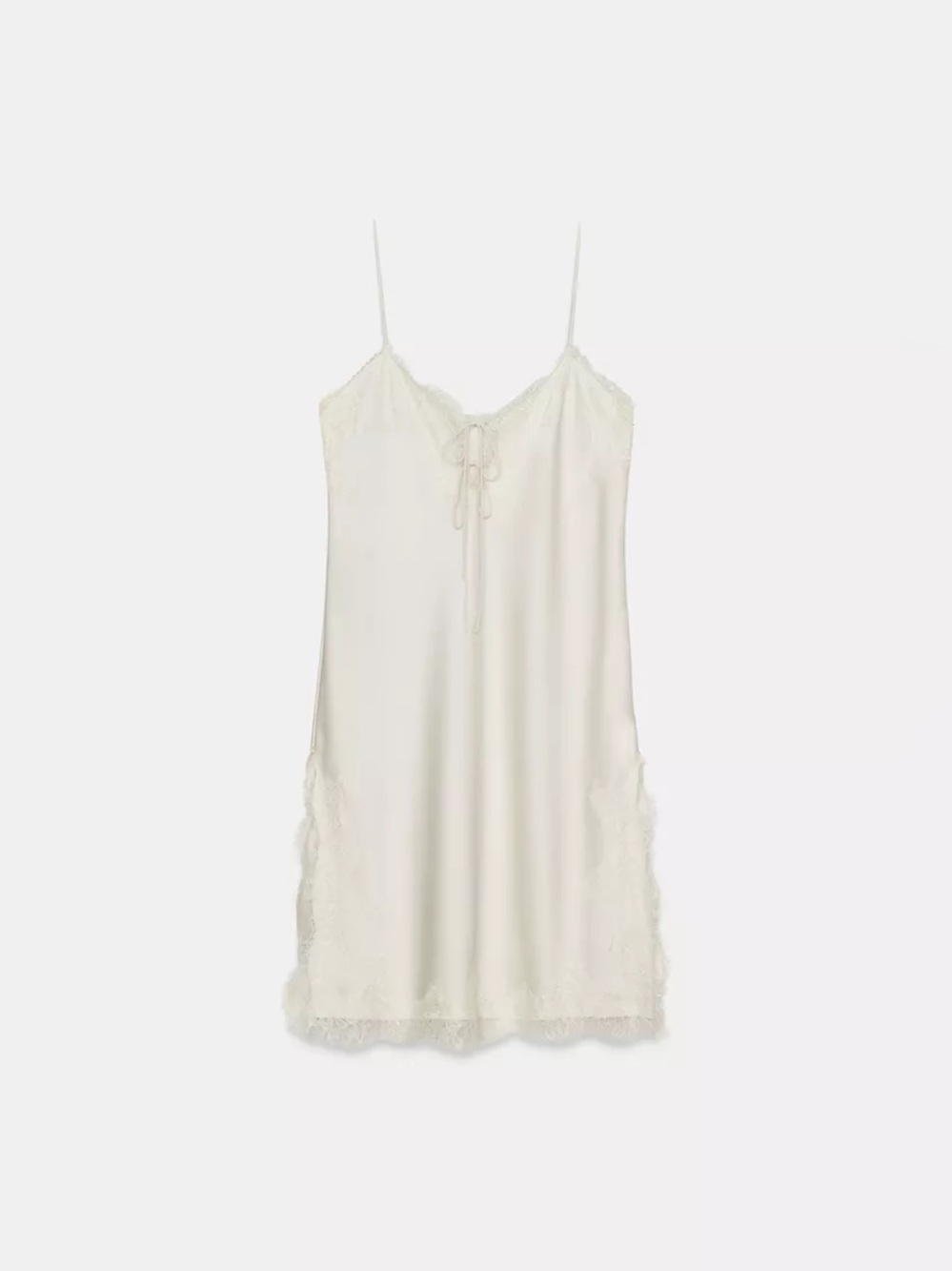 Zara Cream Satin Slip Dress - Picture 4 of 11